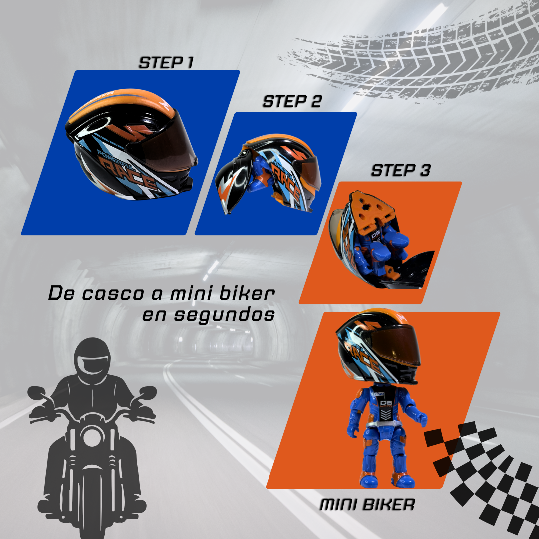 MotoMorph™ Motorcycle Helmet that Transforms into a Figure