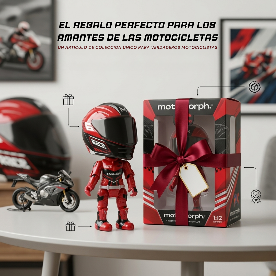 MotoMorph™ Motorcycle Helmet that Transforms into a Figure