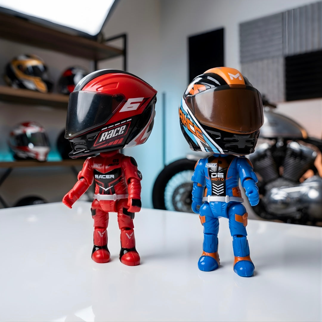 MotoMorph™ Motorcycle Helmet that Transforms into a Figure